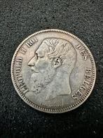 Zilveren munt 1870 Belgie 5 Francs, Ophalen of Verzenden, Zilver