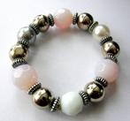 Prachtige Rozenkwarts Opaliet halfedelstenen armband, Verzenden, Zo goed als nieuw, Met edelsteen