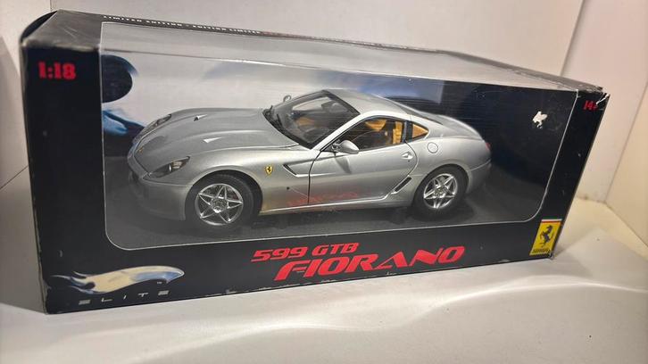 Ferrari 599 gtb fiorano hot wheels elite 1.18, Hobby en Vrije tijd, Modelauto's | 1:18, Zo goed als nieuw, Ophalen of Verzenden