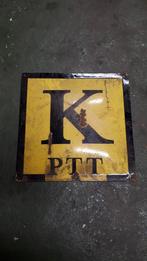 Mooi vintage PTT bord van emaille., Verzamelen, Speldjes, Pins en Buttons, Ophalen of Verzenden, Gebruikt