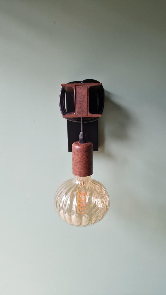 Wandlamp design  stijlvol & industrieel, Huis en Inrichting, Lampen | Wandlampen, Zo goed als nieuw, Hout, Metaal, Ophalen of Verzenden