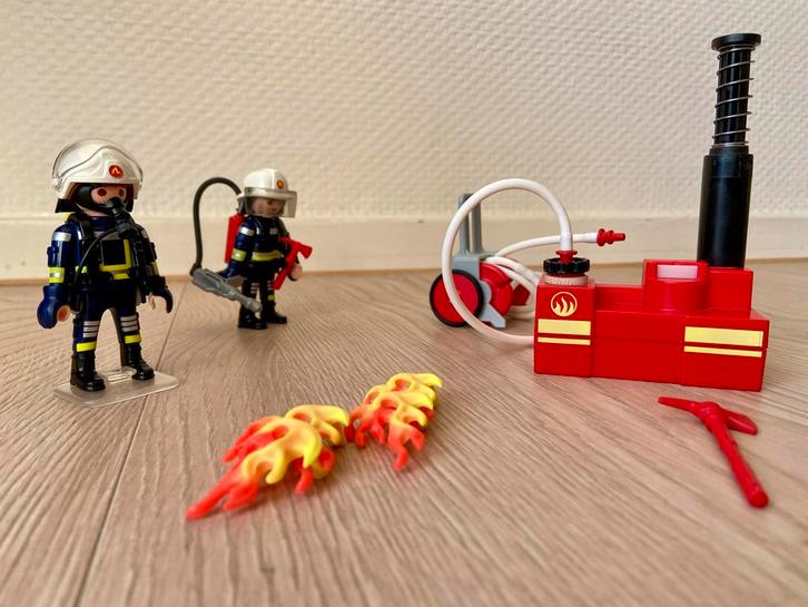 PLAYMOBIL Brandweerteam met Waterpomp - 9468, Kinderen en Baby's, Speelgoed | Playmobil, Gebruikt, Complete set, Ophalen of Verzenden