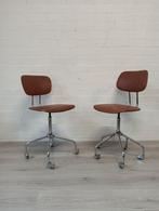 Vintage bureaustoelen set van 2, Huis en Inrichting, Ophalen, Gebruikt, Twee, Bruin