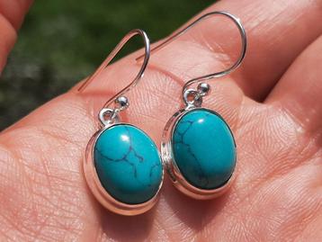 Vanoli - 925 zilveren oorbellen met turquoise