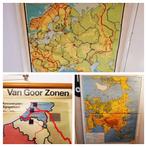 Landkaart Oost Europa Azie Noordpool Belgie Luxemburg stok, Antiek en Kunst, Curiosa en Brocante, Ophalen of Verzenden