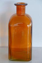 set 2 stuk glazen fles oranje glas, Nieuw, Oranje, Ophalen of Verzenden, Glas