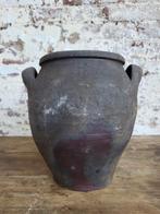 Brocante Franse aardewerken pot,kruik / allegonda, Ophalen of Verzenden