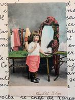 1904 Voor de spiegel - Meisje met lang haar (BB), Verzamelen, Ansichtkaarten | Themakaarten, Ophalen of Verzenden, Voor 1920, Gelopen