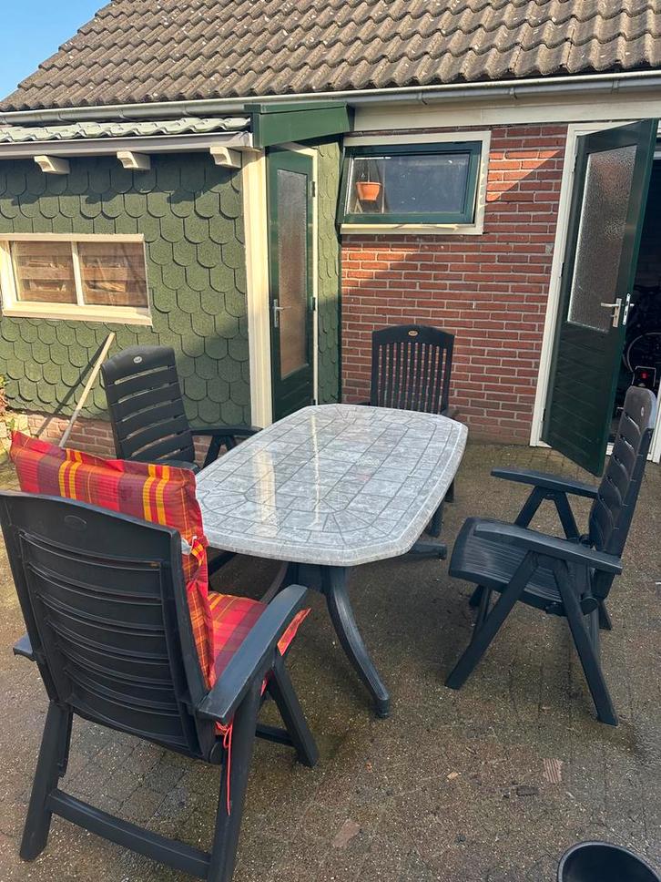 Hartman Tuinset - 4 standen stoelen, Tuin en Terras, Tuinsets en Loungesets, Gebruikt, Tuinset, Kunststof, 4 zitplaatsen, Eettafel