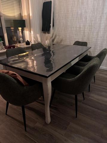 Eettafel Riviera Maison | 6 eetstoelen | Landelijk beschikbaar voor biedingen