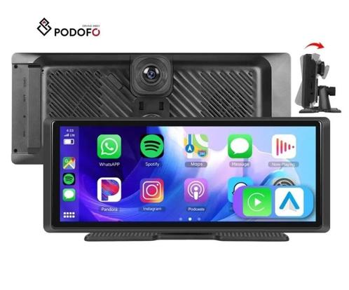 Podofo Draagbare Draadloze Carplay 8.1 ''Hd Scherm Dual Lens, Auto diversen, Autoradio's, Nieuw, Ophalen of Verzenden