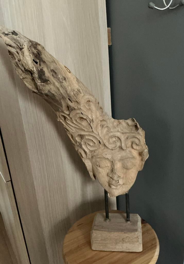 Houten kunst object  woonaccessoire, Ophalen of Verzenden, Zo goed als nieuw