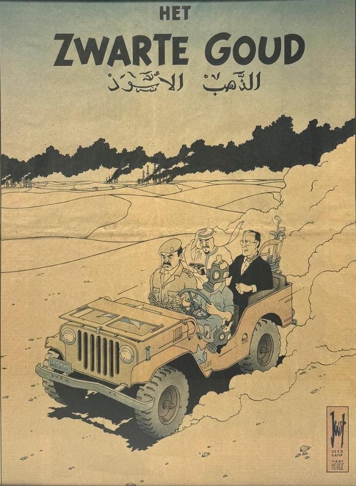 608. Prent, Joost Veerkamp – "Het Zwarte Goud", Antiek en Kunst, Kunst | Overige Kunst, Ophalen of Verzenden