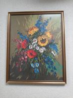 Geborduurd schilderij., Ophalen