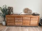 Teak Dressoir Tower Living Venetië 220cm, Huis en Inrichting, Kasten | Dressoirs, Ophalen, Teakhout, Zo goed als nieuw, 200 cm of meer