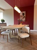 Stoelen Eettafel Japandi Eetkamerstoelen houten Stoelen ‼️, Bruin, Ophalen of Verzenden, Zo goed als nieuw, Stof