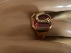 Geweldige vintage gouden ring Edelsteen Robijn slang 14 k, 20 of groter, Verzenden, Heer, Zo goed als nieuw