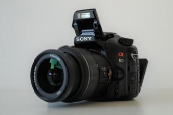 SONY A65 + 18-55mm SAM - 24MP - A-mount - MICROFOON POORT beschikbaar voor biedingen