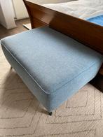 Blauwe Stoffen Voetenbank / Hocker, Ophalen, Zo goed als nieuw, Stof, Rechthoekig