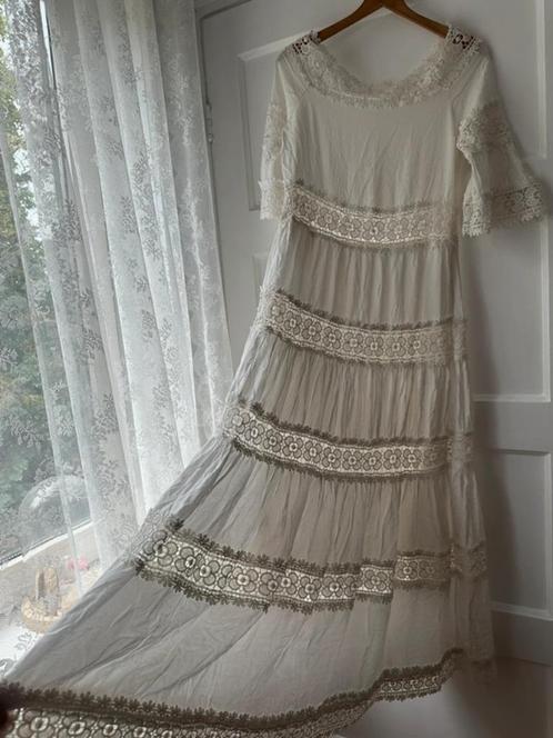 Bohemian ibiza bali goa witte gehaakt kanten maxi lange jurk, Kleding | Dames, Jurken, Zo goed als nieuw, Maat 38/40 (M), Wit