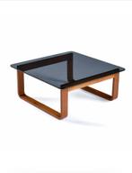 Jaren 1970 Moderne Frank Lowen teak en glazen salontafel, Ophalen of Verzenden