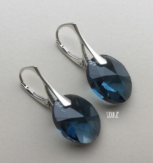 Oorbellen Swarovski kristal NIEUW goud zilver ketting parel, Sieraden, Tassen en Uiterlijk, Oorbellen, Nieuw, Hangers, Zilver