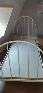 Wit Stalen 1-persoonsbed met Auping bodem, Huis en Inrichting, Slaapkamer | Bedden, Ophalen, 90 cm, Eenpersoons, Wit