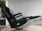 XL Montel elektrische relaxfauteuil+accu zwart leer stoel, Huis en Inrichting, Fauteuils, Ophalen, Design, 75 tot 100 cm, Zo goed als nieuw