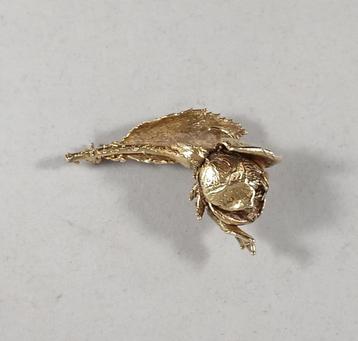 Geelgoud vermeil vergulde zilveren broche roos 925 zilver beschikbaar voor biedingen