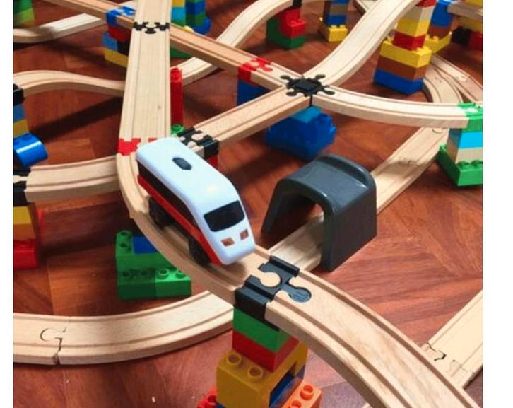 Treinbaan connetors duplo, Kinderen en Baby's, Speelgoed | Bouwstenen, Zo goed als nieuw, Ophalen of Verzenden