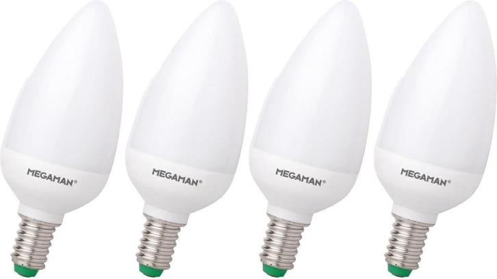 MEGAMAN Zenia kaars E14 / 5W spaarlamp - aantal 4 stuks, Huis en Inrichting, Lampen | Losse lampen, Nieuw, Led-lamp, Minder dan 30 watt