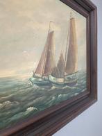 Schilderij Botters op Zee met Lijst 55x65, Ophalen