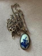 Delfsblauw hanger en ketting zilver, Ophalen of Verzenden, Zo goed als nieuw, Zilver