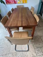 Eetkamer tafel (kersen, 8 persoons) + stoelen, Huis en Inrichting, Complete eetkamers, Ophalen, Gebruikt, 8 stoelen of meer