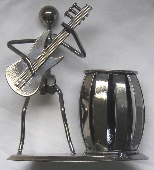 Penhouder gitaar / pennenhouder metaal, Diversen, Bureau-accessoires, Zo goed als nieuw, Ophalen