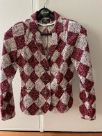 Kort jasje, maat s, merk ML, wijnrood geblokt, Kleding | Dames, Overige kleuren, Ophalen of Verzenden, Zo goed als nieuw, Jasje