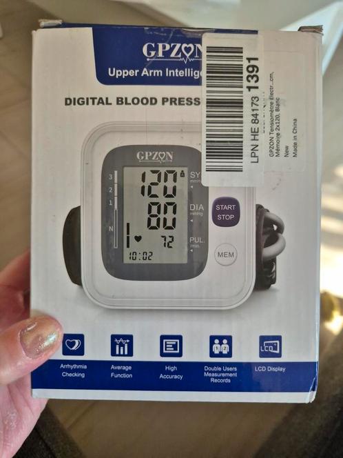 Nieuwe digitale bloeddrukmeter GPZON (bovenarm) ongebruikt, Sport en Fitness, Gezondheidsproducten en Wellness, Nieuw, Overige typen