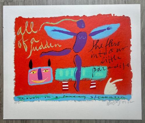 Zeefdruk Wouter Stips - Heaven on a Sunday afternoon, Antiek en Kunst, Kunst | Litho's en Zeefdrukken, Verzenden