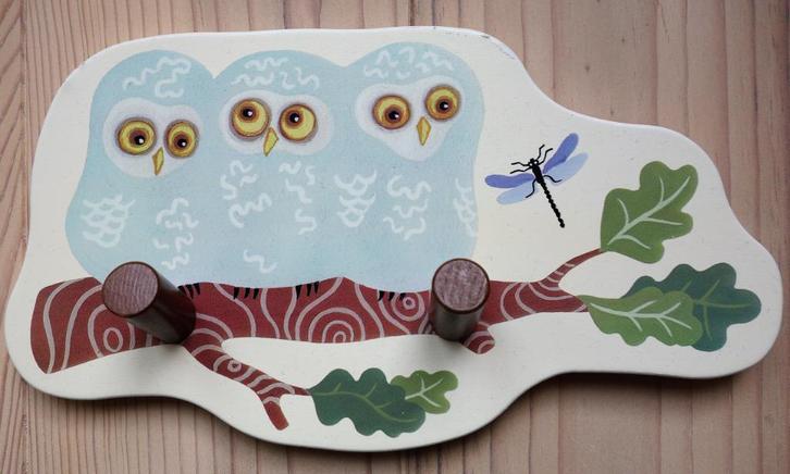 houten kapstokje met uiltjes; Ikea, €4,50 incl verzenden!, Kinderen en Baby's, Kinderkamer | Inrichting en Decoratie, Zo goed als nieuw