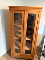 Houten grenen vitrinekast met glazen deuren kast, Ophalen, Gebruikt, 50 tot 100 cm, 25 tot 50 cm