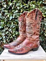 Old Gringo Mexicana western cowboy laarzen bruin bloemen 38, Kleding | Dames, Ophalen of Verzenden, Zo goed als nieuw, Bruin, Hoge laarzen