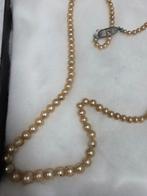 Vintage Parelketting, Ophalen of Verzenden, Gebruikt, Beige, Overige materialen