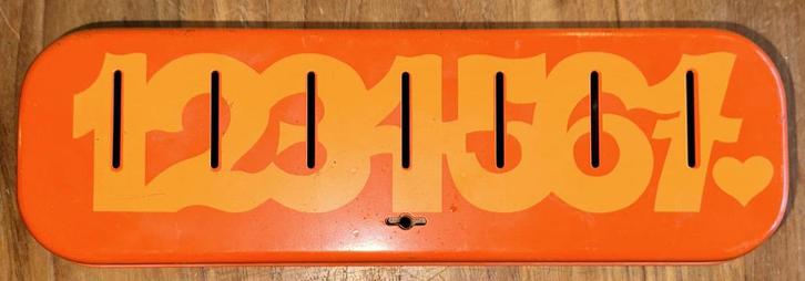 Retro oranje huishoud spaarblik van brabantia seventies, Verzamelen, Retro, Huis en Inrichting, Ophalen