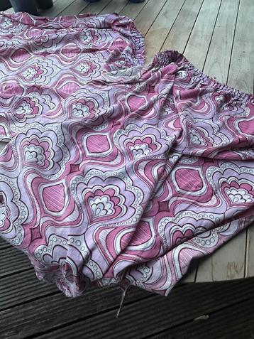 Retro vintage gordijnen 2x 120x80 cm roze cm katoen beschikbaar voor biedingen
