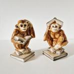 set vintage boekensteunen aap beeldjes porselein apen, Antiek en Kunst, Antiek | Keramiek en Aardewerk, Ophalen of Verzenden