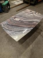 Marmeren salontafel | 130 x 80 x 42 cm | Uniek geaderd, Huis en Inrichting, Tafels | Salontafels, Ophalen, Overige materialen