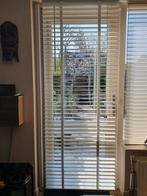wit houten jaloezie luxaflex shades met stoffen band, 100 tot 150 cm, Wit, Ophalen of Verzenden, Zo goed als nieuw