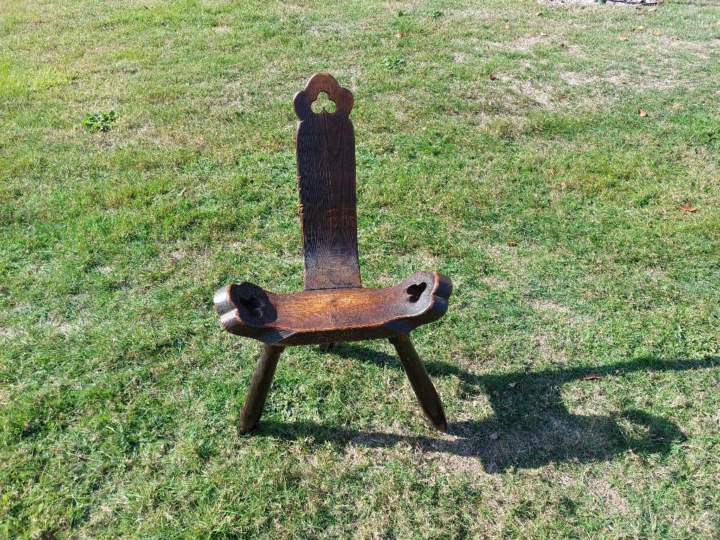 Stoel ,stoeltje , driepoot,, Huis en Inrichting, Stoelen, Ophalen, Gebruikt, Bruin, Eén