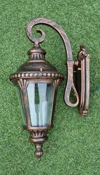 Buitenlamp lantaarn wandlamp brons, Nieuw, Waterbestendig, Glas, Netvoeding