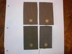 Vier rangonderscheidingstekens schouder luitenant 2, Ophalen of Verzenden, Landmacht, Nederland, Embleem of Badge